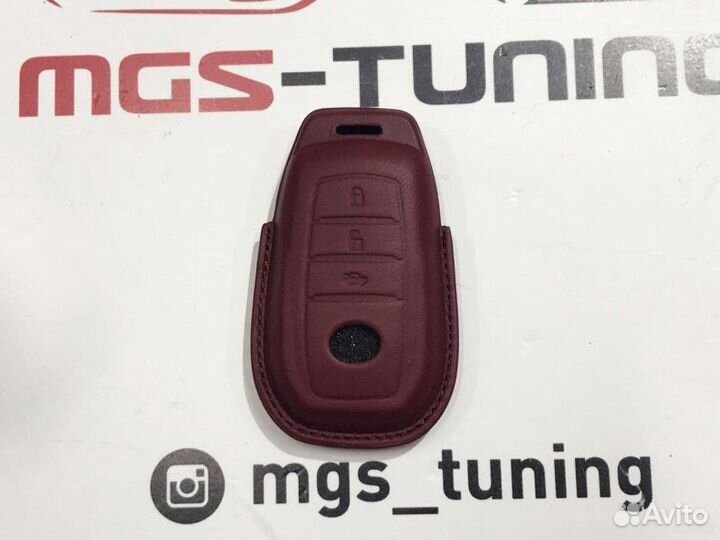 Чехол для ключа Toyota бордовый стиль 1