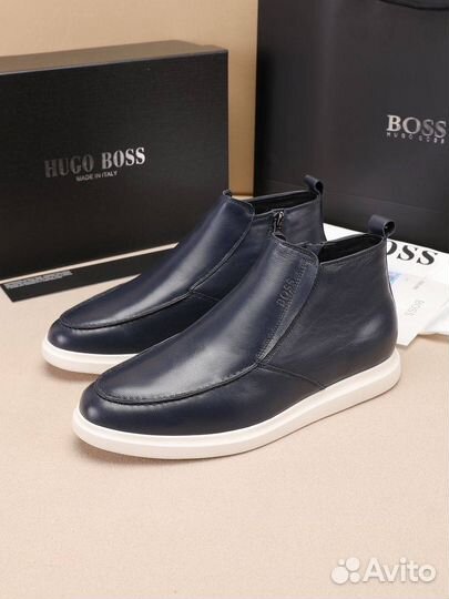 Лоферы кожаные Hugo Boss зима