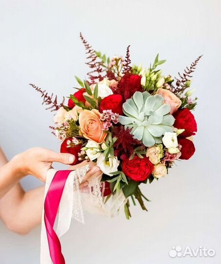 Свадебный букет RED caramel