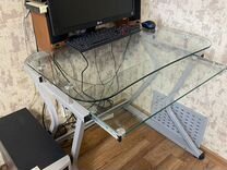 Компьютерный столик бу стеклянный