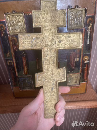 Икона Распятие Христово с врезками