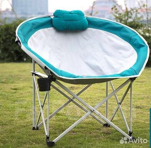 Кресло складное большое кемпинговое зеленое