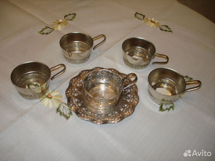 Салфетницы,розетки Мельхиор, серебрение,скань СССР