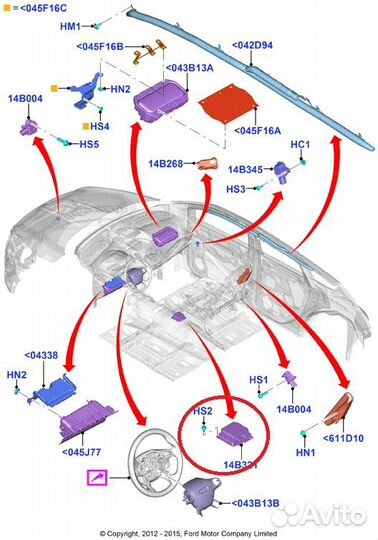 Блок управления AirBag Ford Kuga легковой