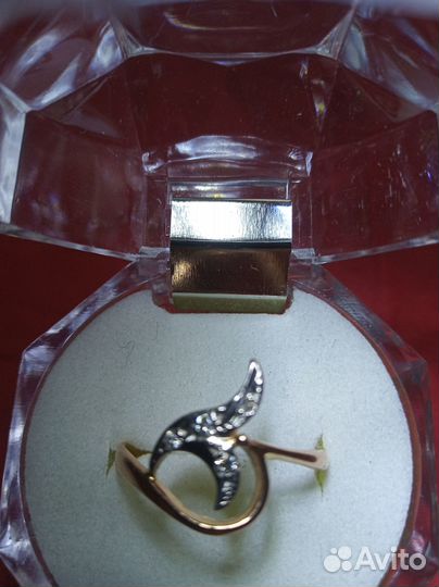 Золотое кольцо СССР, с бриллиантами. 583 пр.17,5