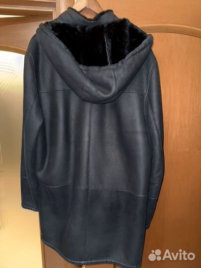 Дубленка мужская с капюшоном