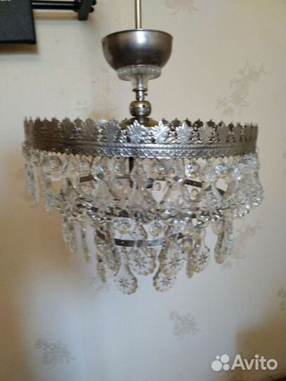 Светильник люстра хрустальная винтаж
