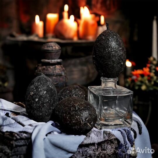 Свеча яйцо с травами чистка