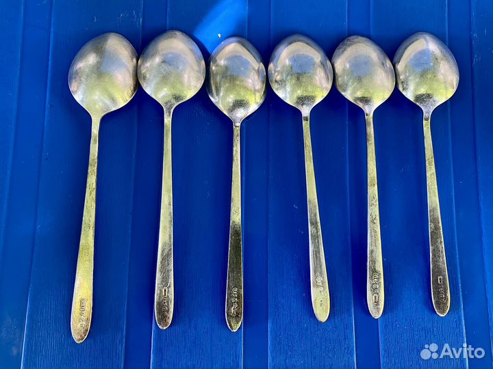 Чайные ложки мельхиор Набор 6 шт. СССР