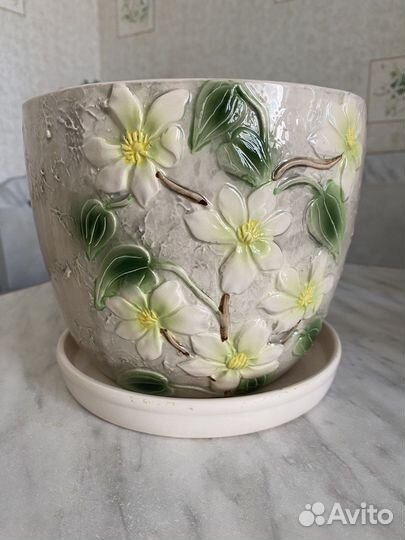 Горшок цветочный керамический