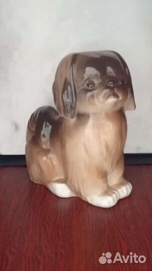 Статуэтки фарфор СССР: Пекинес Собачка лфз Мышка