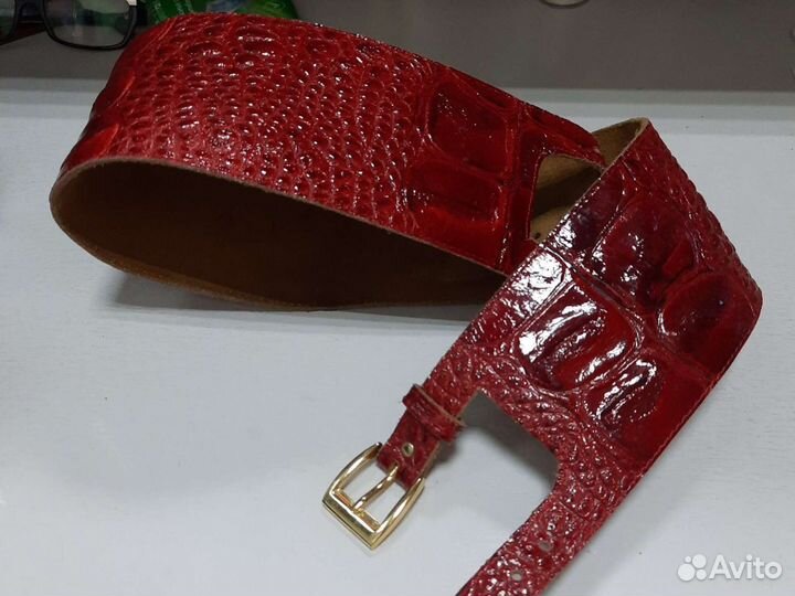 Лаковый кожаный итальянский ремень
