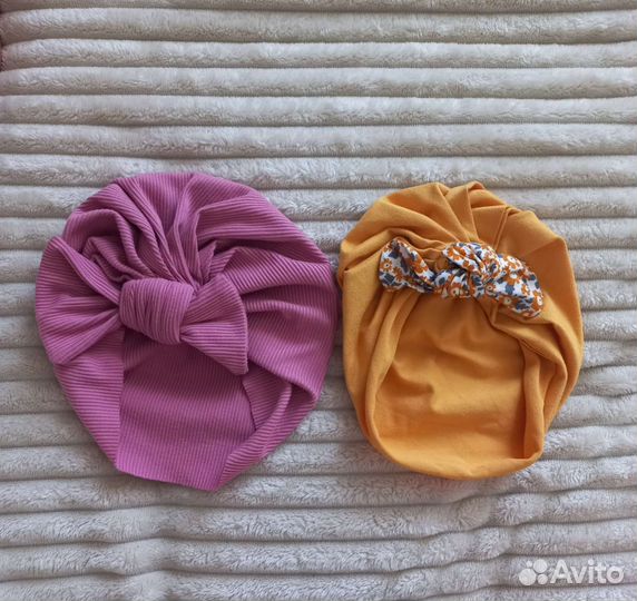 Шапочки для девочки 6-12 месяцев