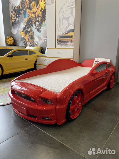 Кровать машина красная Мустанг
