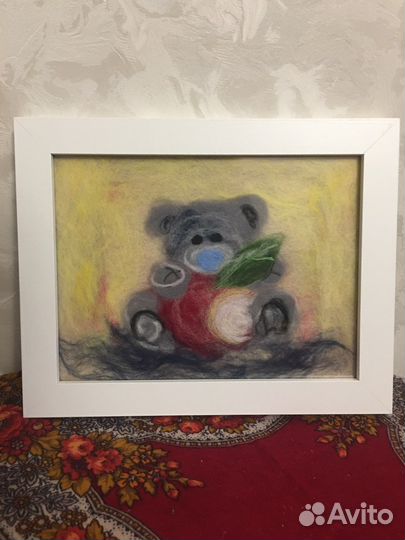 Картина из шерсти 29х23