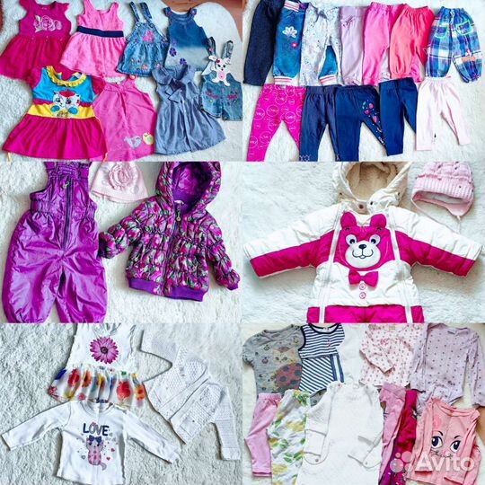 Большой пакет вещей и обуви для девочки 9-12 мес