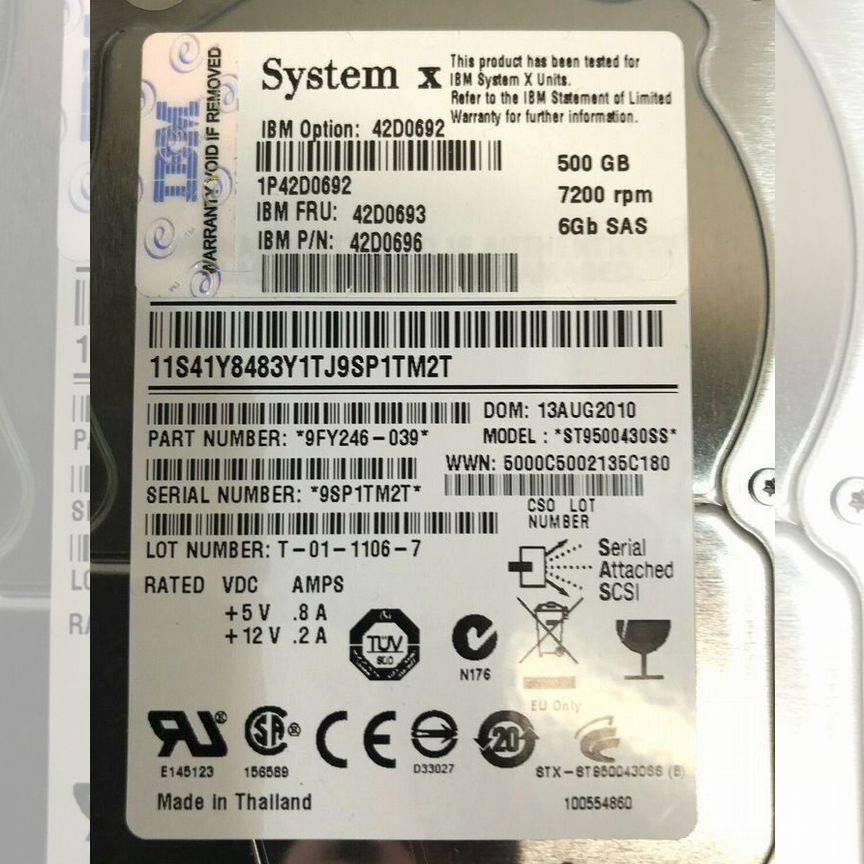 [42D0693] Жесткий Диск Ibm 42d0692 42d0696 Sas 2,5 42d0693