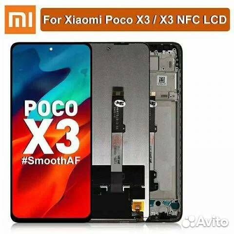 Дисплей Poco X3 original в рамке blue замена беспл
