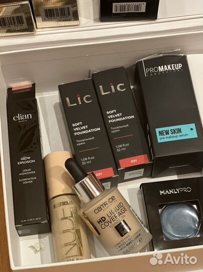 Косметика новая пудра консилер хайлайтер тональный