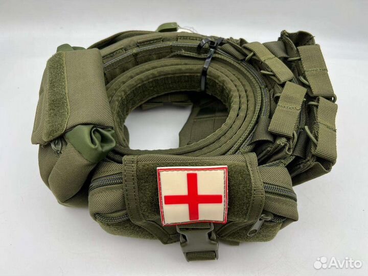 Боевой тактический пояс Yakeda с 5 подсумками олив