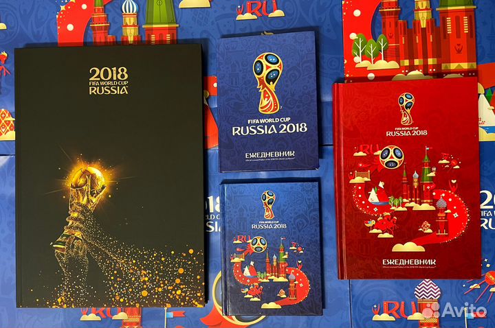 Комплект 4 бизнес блокнота и ежедневника Fifa 2018