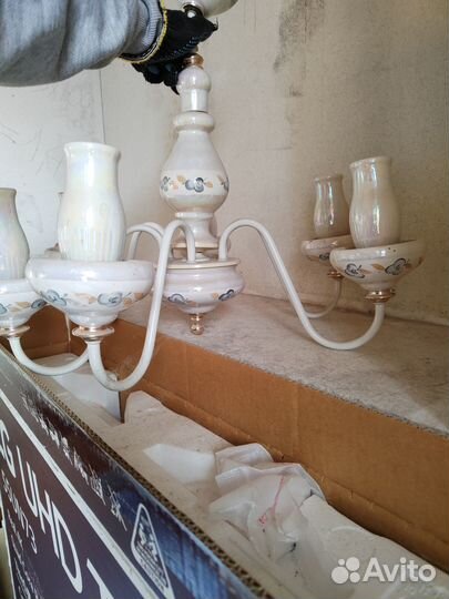 Люстра СССР фарфор перламутр