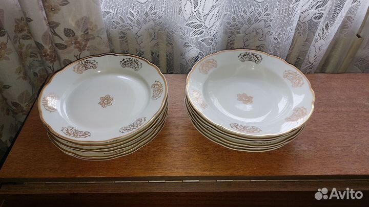 Тарелки чешские 6 шт (2 диаметра)