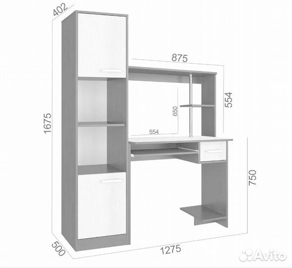 Стол компьютерный с пеналом венге
