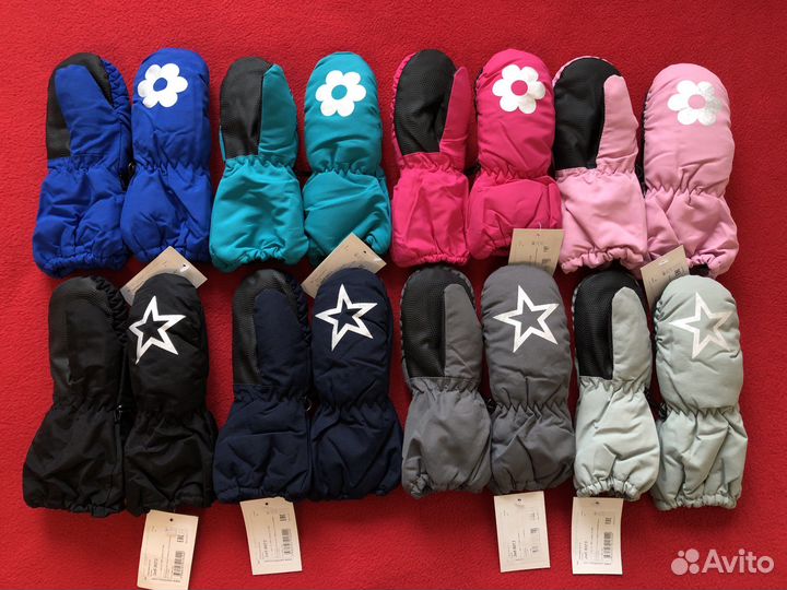Новые детские непромокаемые варежки и перчатки