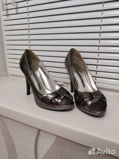 Туфли серебристые 37 новогодние