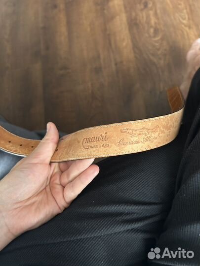 Ремень кожа крокодила светло коричневый