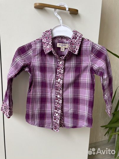 Рубашка на кнопках для девочки р.92