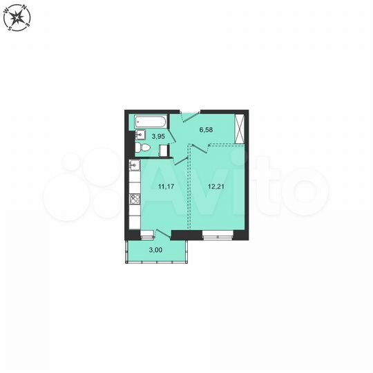 1-к. квартира, 36,9 м², 4/5 эт.