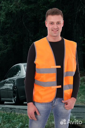 Жилет сигнальный, раз.56-58 оранжевый, новый