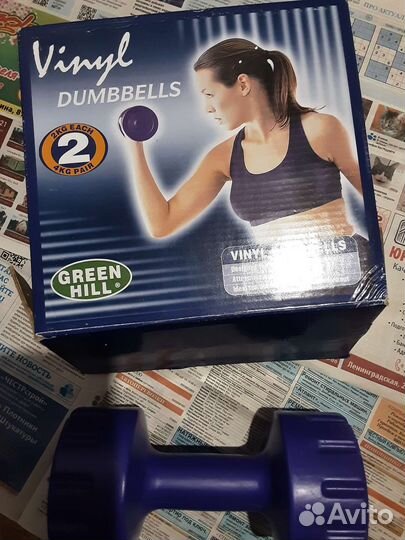 Набор гантели 2 штуки по 2 кг виниловые