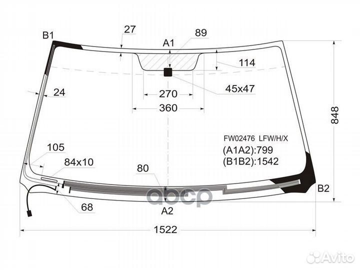 Стекло лобовое с обогревом щеток toyota kluger