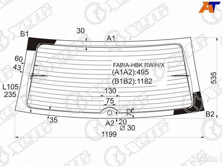 Стекло заднее Skoda Fabia 1