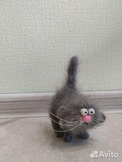 Кот Толик) валяная игрушка