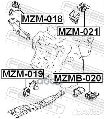 Подушка двигателя задняя MZM021 Febest