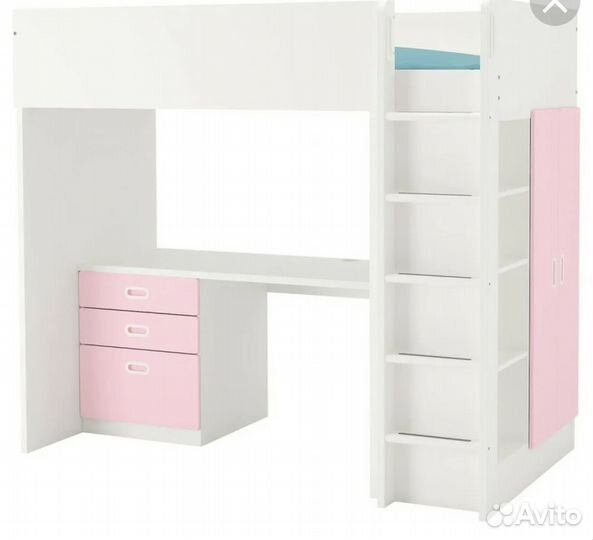 Кровать чердак IKEA стува со столом