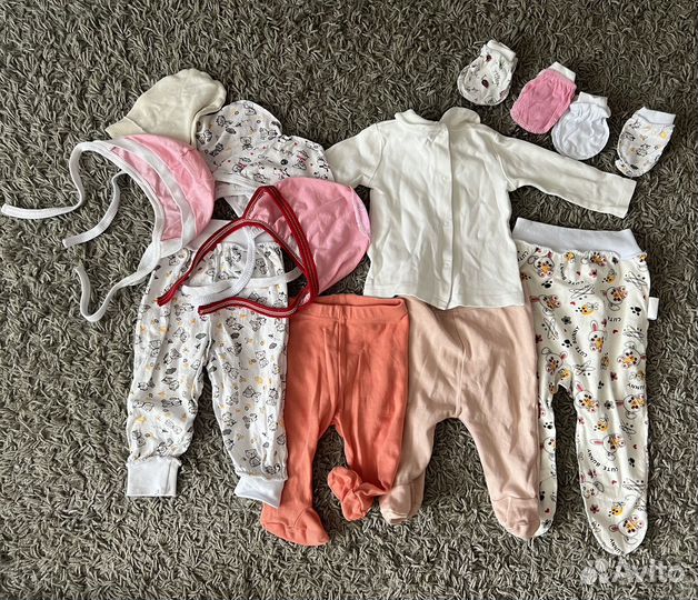 Вещи пакет для девочки от 0 до 3, размер 56-62
