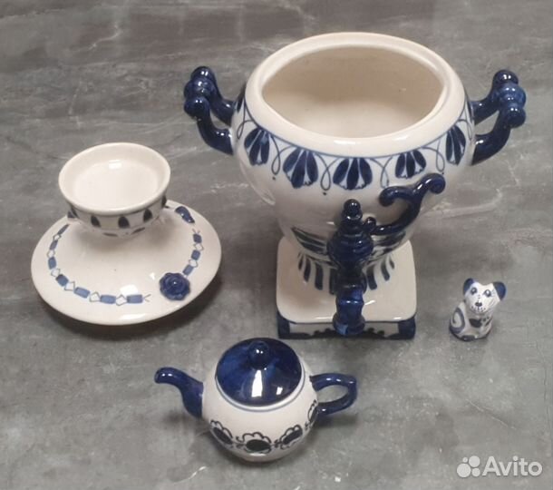 Сувенир самовар Гжель