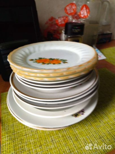 Тарелки 15шт. 1 сковородкао.Блюдо винтаж