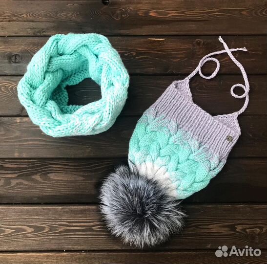 Детская шапка, снуд,шарф,варежки