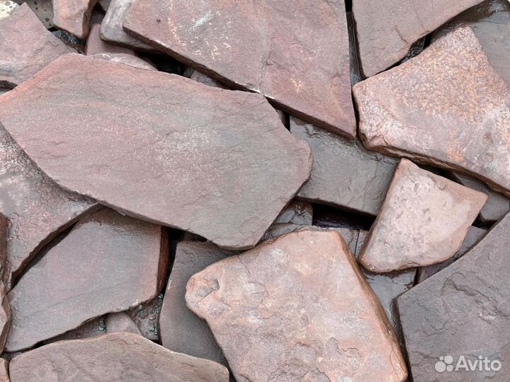 Плитняк песчаник терракотовый галтованный 20мм