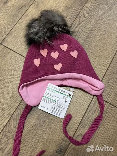Шапка деми для девочки р. 48 новая