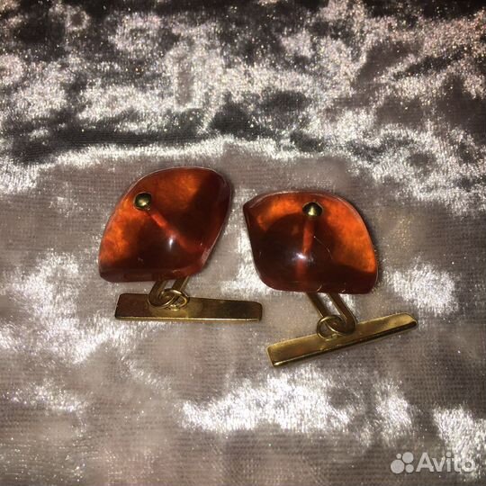 Янтарь часы запонки винтаж СССР