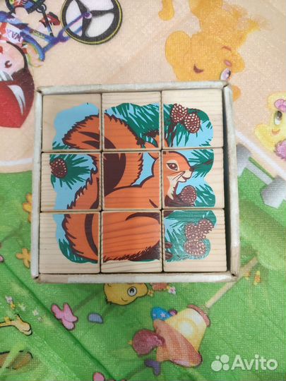 Деревянные игрушки, пазлы, кубики
