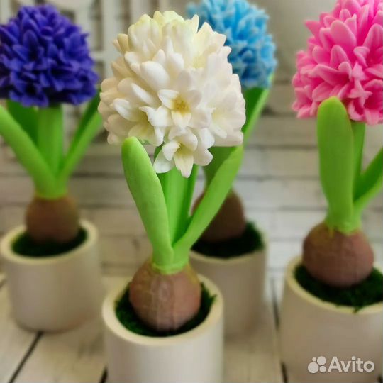 Гиацинт из мыла в подарочной коробке