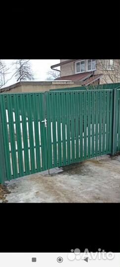 Ворота с калиткой бу